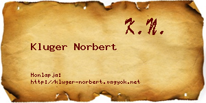 Kluger Norbert névjegykártya